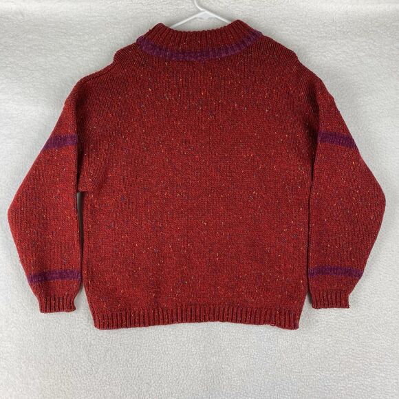 Vtg Sweater Womens Sz L Red 80s Richwil's Back to Back Pullover Speckled Wool - Picture 7 of 11